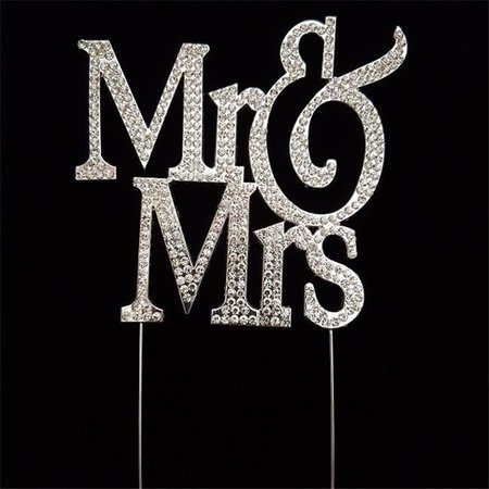 TIAN SWEET Tian Sweet 33014-MR Mr & Mrs Rhinestone Cake Toppers - Silver 33014-MR